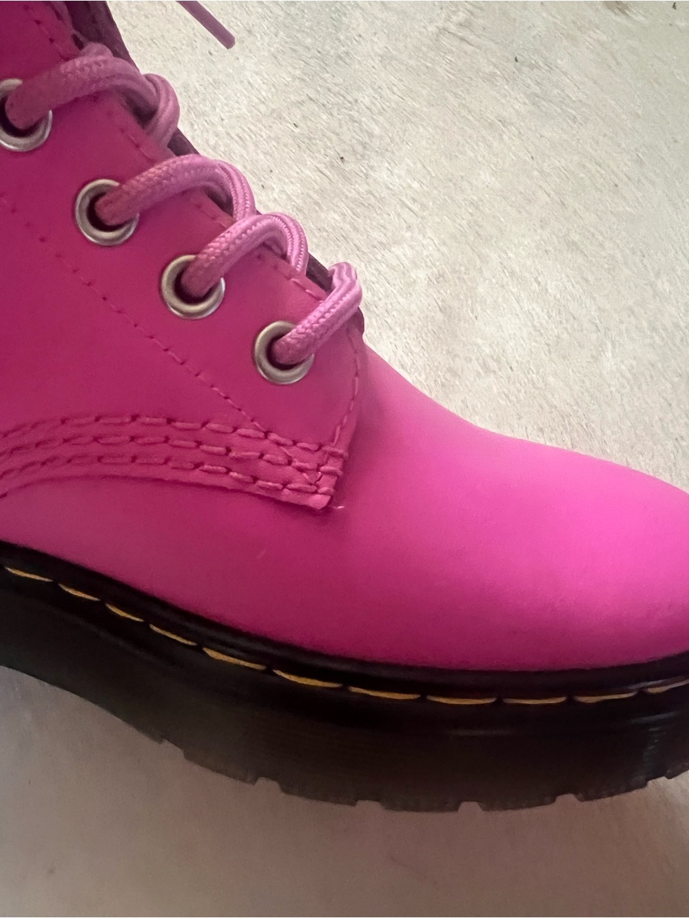 Dr. Martens Zavala Pink Lace-Up Combat Boots - Picture 5 of 11